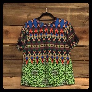 Jewel-Patterned Silk Blouse